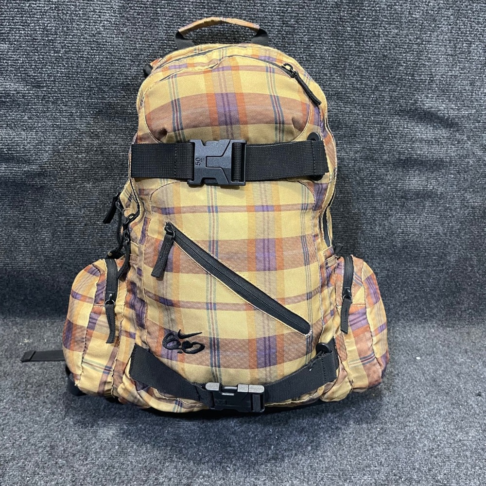 Nike BA4251-701 Plaid Yellow Brown VTG 2010 Cheyenne 2000 Skate Bag Backpack
